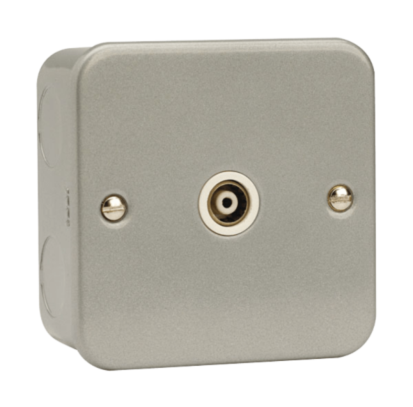 Click Metalclad 1 Gang Isolated Coaxial Socket