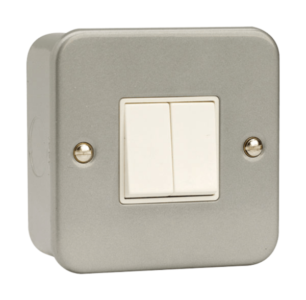 Click Metalclad 2 Gang 2 Way 10A Switch