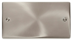 Click Deco Satin Chrome 2 Gang Blank Plate