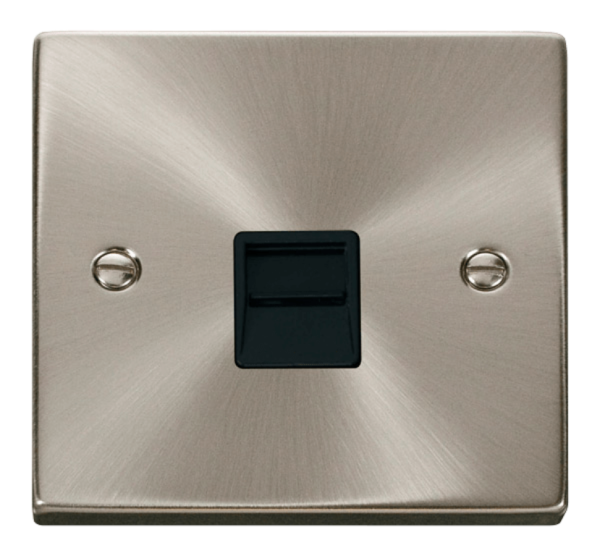 Click Deco Satin Chrome 1 Gang BT Master Socket