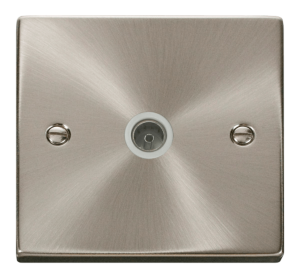 Click Deco Satin Chrome 1 Gang Non Isolated Coaxial Socket