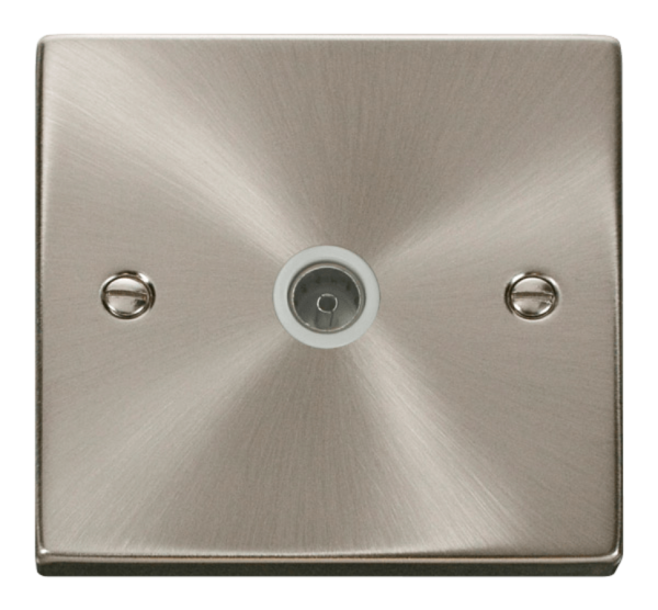 Click Deco Satin Chrome 1 Gang Non Isolated Coaxial Socket