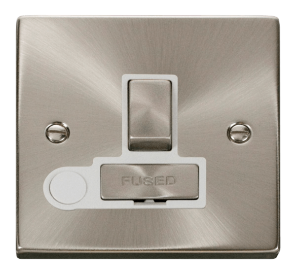 Click Deco Satin Chrome Switched Fused Spur Flex Outlet