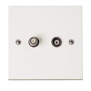 Click Polar 2 Gang Coaxial & Satellite Socket