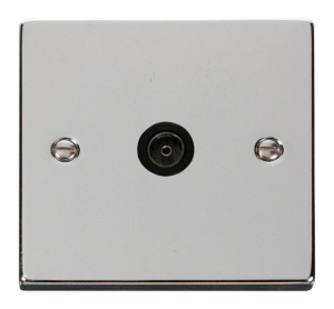 Click Deco Polished Chrome 1 Gang Non Isolated Coaxial Socket