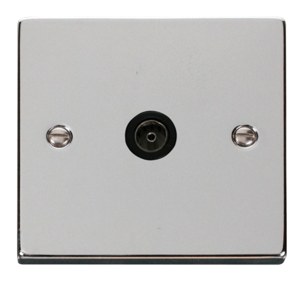 Click Deco Polished Chrome 1 Gang Non Isolated Coaxial Socket