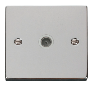 Click Deco Polished Chrome 1 Gang Non Isolated Coaxial Socket