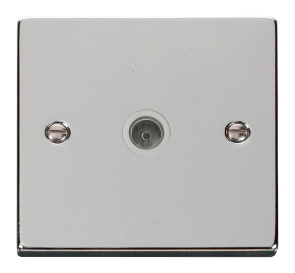 Click Deco Polished Chrome 1 Gang Non Isolated Coaxial Socket
