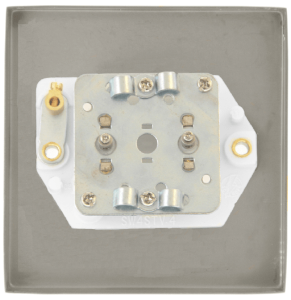 Click Deco Satin Chrome 2 Gang Non Isolated Coaxial Socket - Image 2