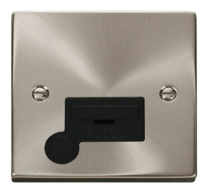 Click Deco Satin Chrome Unswitched Fused Spur Flex Outlet