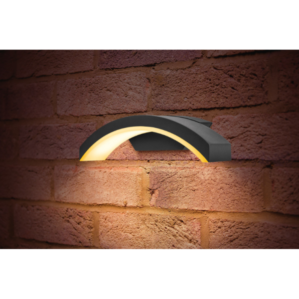 Integral Curve Dark Grey IP54 7.5w Wall Light 3000k - Image 3