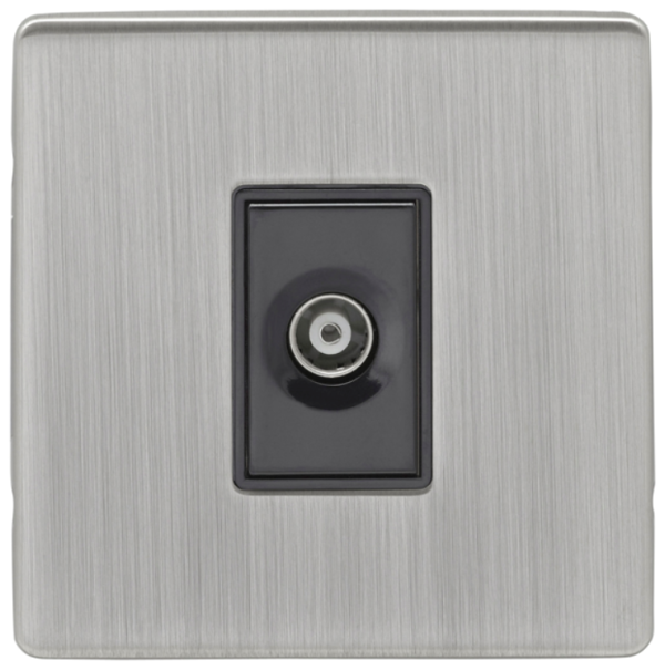 Eurolite Satin Nickel 1 Gang Coaxial Socket