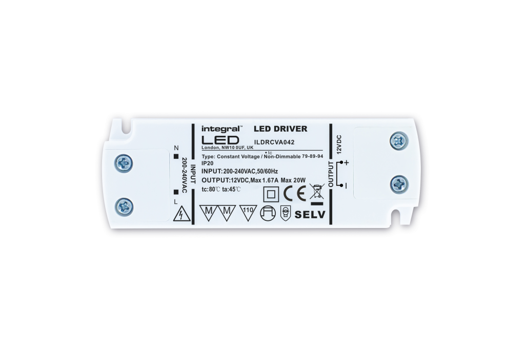 Integral 20w 12v IP20 Non Dimmable LED Driver