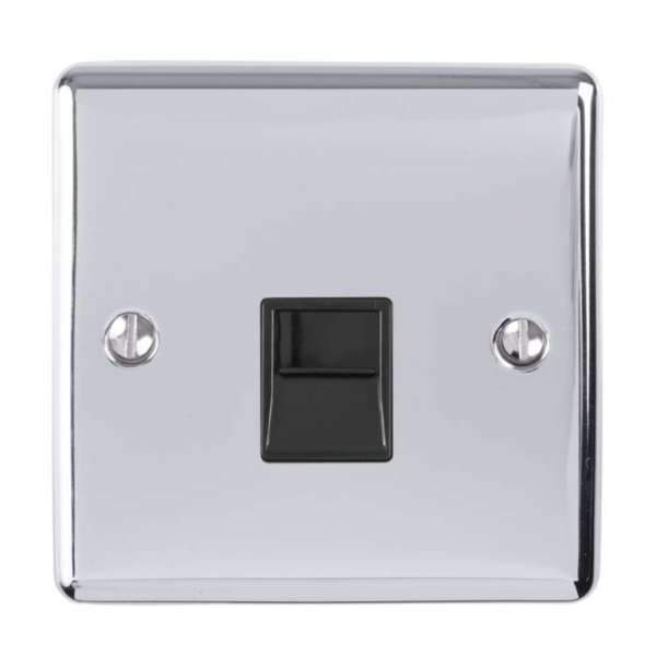 Eurolite Polished Chrome 1 Gang BT Master Socket Black Insert