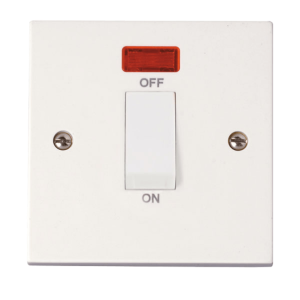 Click Polar 1 Gang 45A DP Switch Neon White Rocker