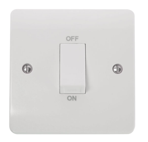Click Mode 1 Gang 45A DP Switch White Rocker