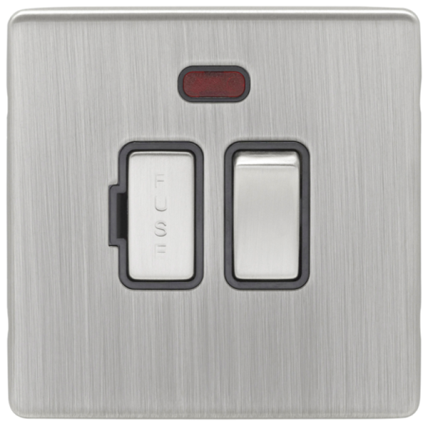 Eurolite Satin Nickel Switched Fused Spur Neon