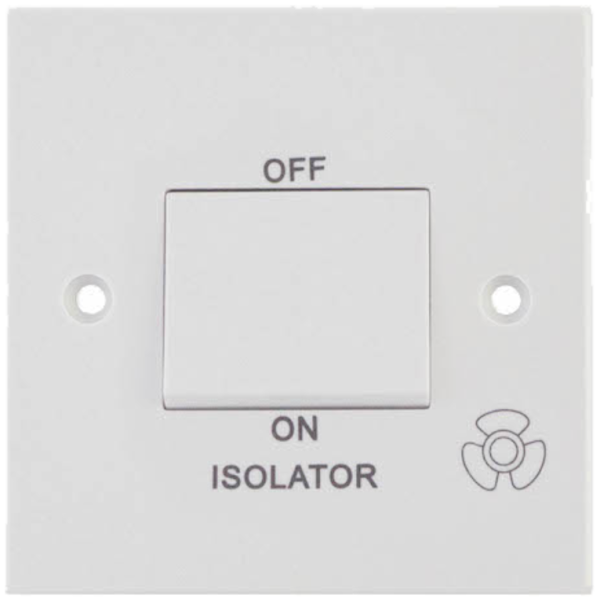 Selectric White 1 Gang TP Fan Isolator Switch