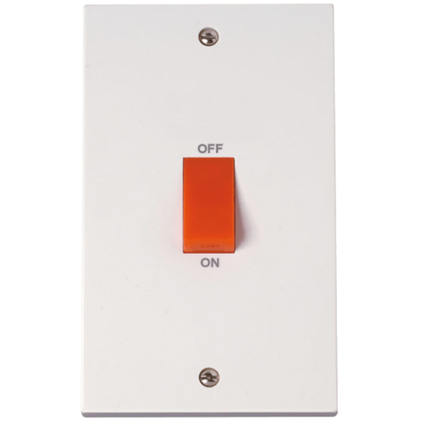 Click Polar 2 Gang 45A DP Vertical Switch