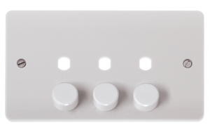 Click Mode 3 Gang Double Dimmer Plate & Knobs