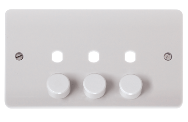Click Mode 3 Gang Double Dimmer Plate & Knobs
