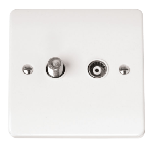 Click Mode 2 Gang Satellite & Coaxial Socket