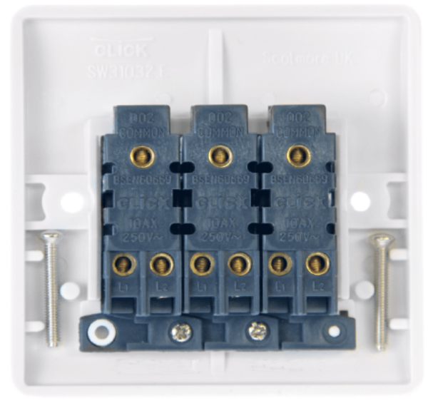 Click Mode 3 Gang 2 Way 10Ax Switch - Image 2