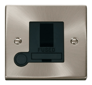 Click Deco Satin Chrome Switched Fused Spur Flex Outlet