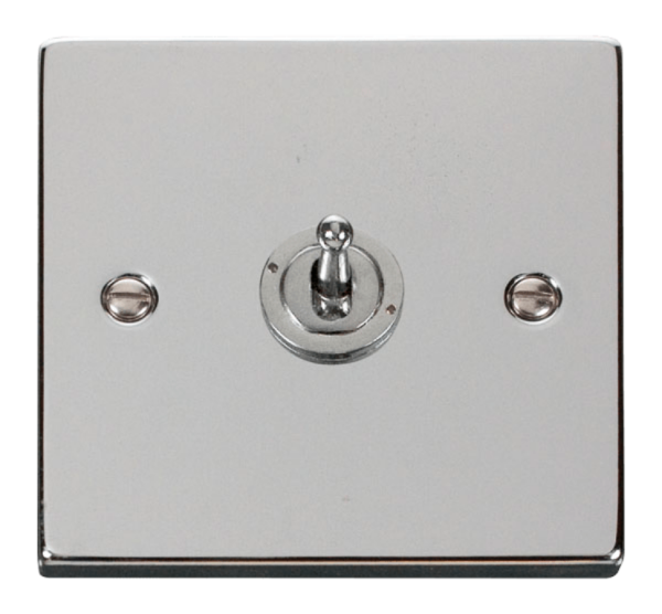 Click Deco Polished Chrome 1 Gang 2 Way 10Ax Toggle Switch