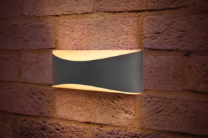 Integral Wave Dark Grey IP65 7w Wall Light 3000k