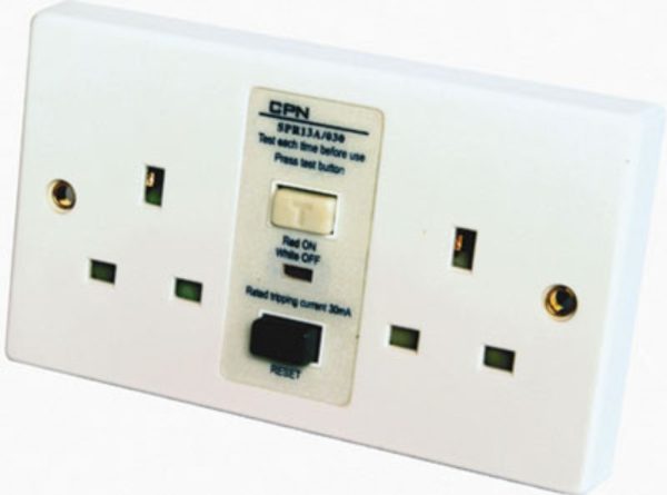 Cudis 2 Gang 13A DP RCD Switched Socket