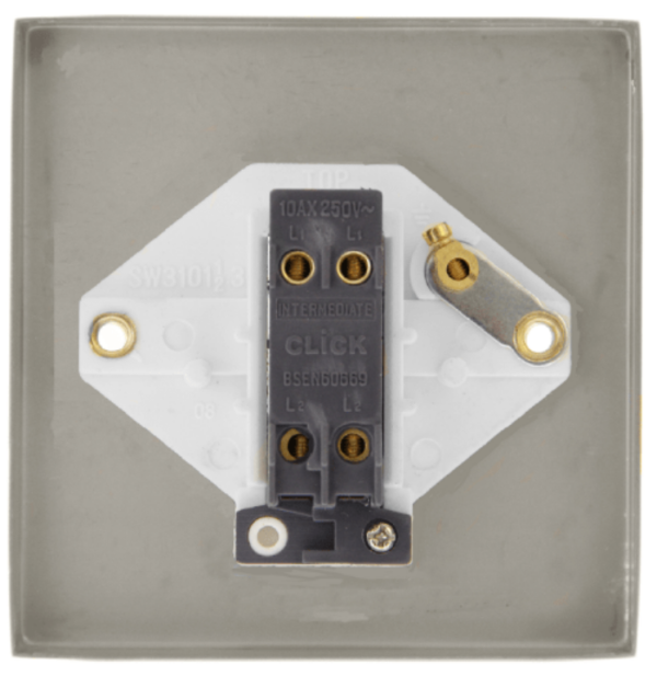 Click Deco Satin Chrome 1 Gang 10A Intermediate Switch - Image 2