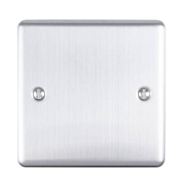 Eurolite Brushed Chrome 1 Gang Blank Plate