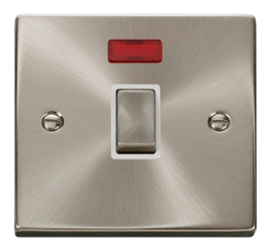 Click Deco Satin Chrome 1 Gang 20A DP Switch Neon