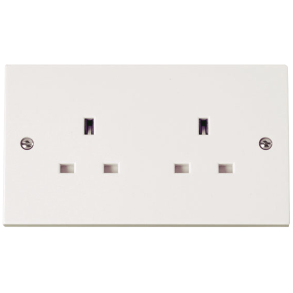 Click Polar 2 Gang 13A Unswitched Socket