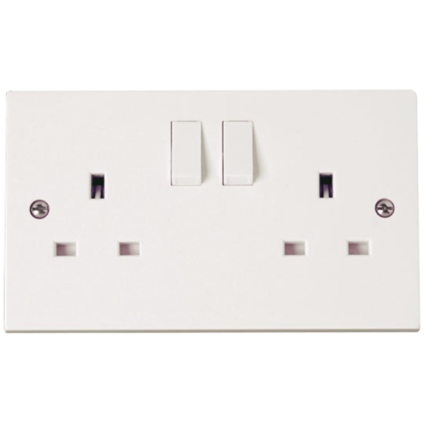 Click Polar 2 Gang 13A SP Switched Socket