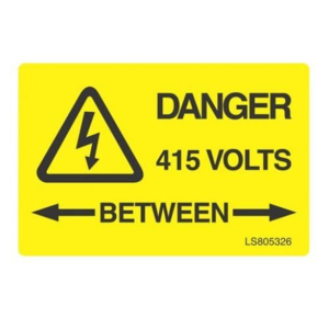 Danger 415 Volts Between Label