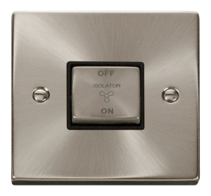 Click Deco Satin Chrome 1 Gang TP Fan Isolator Switch