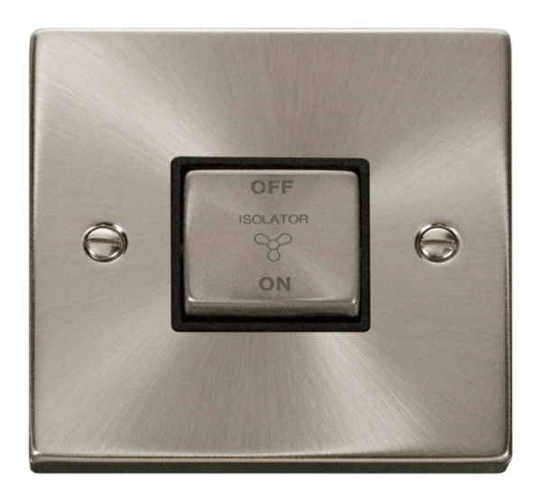 Click Deco Satin Chrome 1 Gang TP Fan Isolator Switch