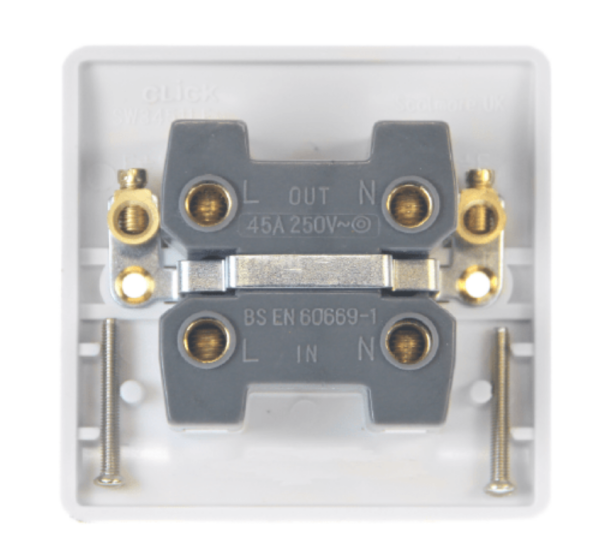 Click Mode 1 Gang 45A DP Switch White Rocker - Image 2
