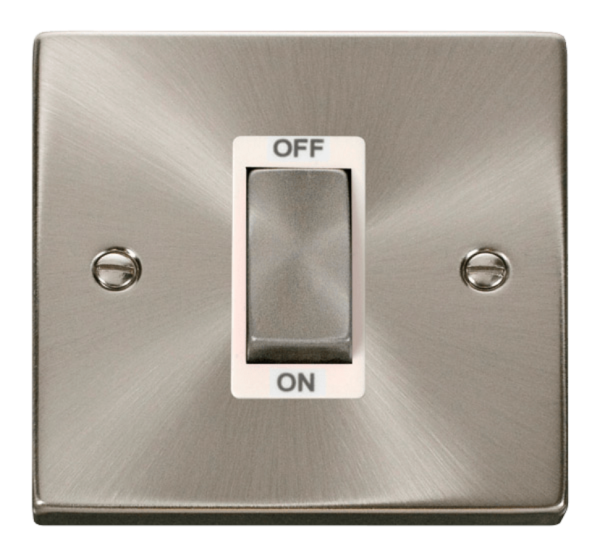 Click Deco Satin Chrome 1 Gang 45A DP Switch