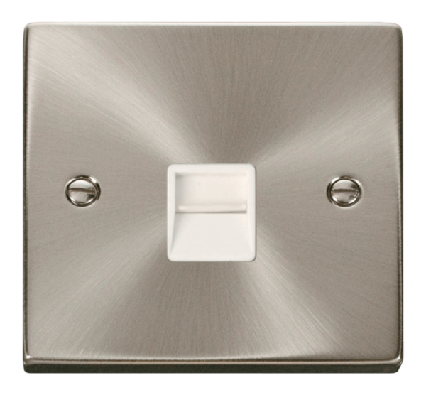 Click Deco Satin Chrome 1 Gang BT Master Socket