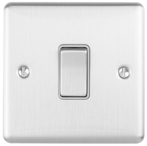 Eurolite Brushed Chrome 1 Gang Intermediate Switch Grey Insert