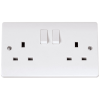 Click Curva 2 Gang Switched Socket
