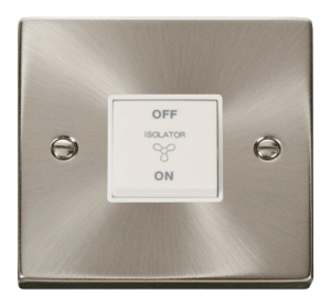 Click Deco Satin Chrome 1 Gang TP Fan Isolator Switch