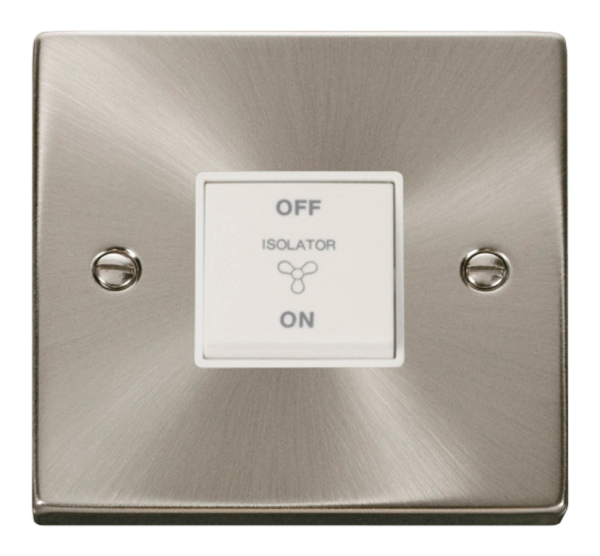 Click Deco Satin Chrome 1 Gang TP Fan Isolator Switch