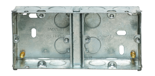 Appleby 2 x 1 Gang Dual Metal Backboxustable Lug Flush, 16 x 20mm Knockouts