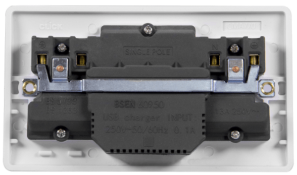 Click Mode 2 Gang USB Switched Socket - Image 2
