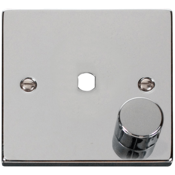 Click Deco Polished Chrome 1 Gang Dimmer Plate & Knob
