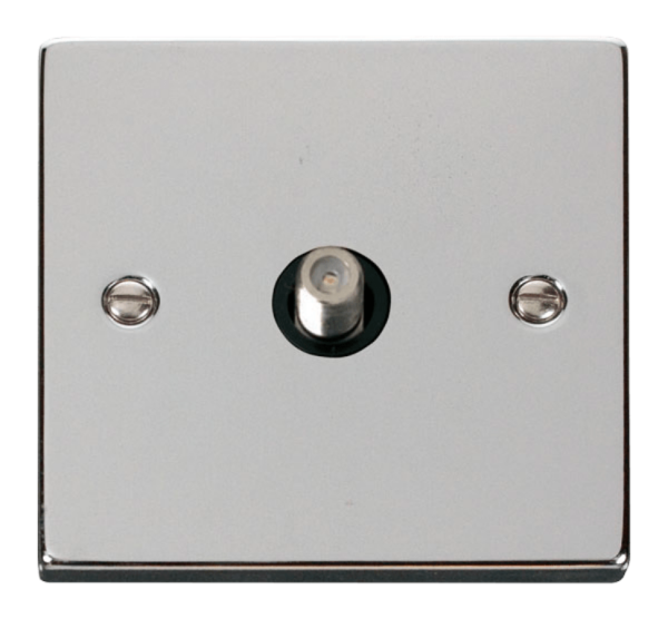 Click Deco Polished Chrome 1 Gang Satellite Socket